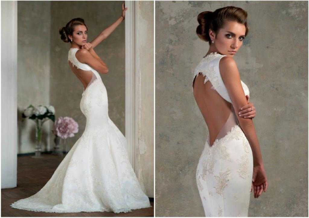 Свадебные платья с открытой спиной - 60 фото элегантных моделей