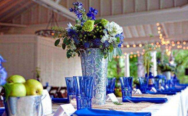 Идеи оформления свадьбы в синем цвете