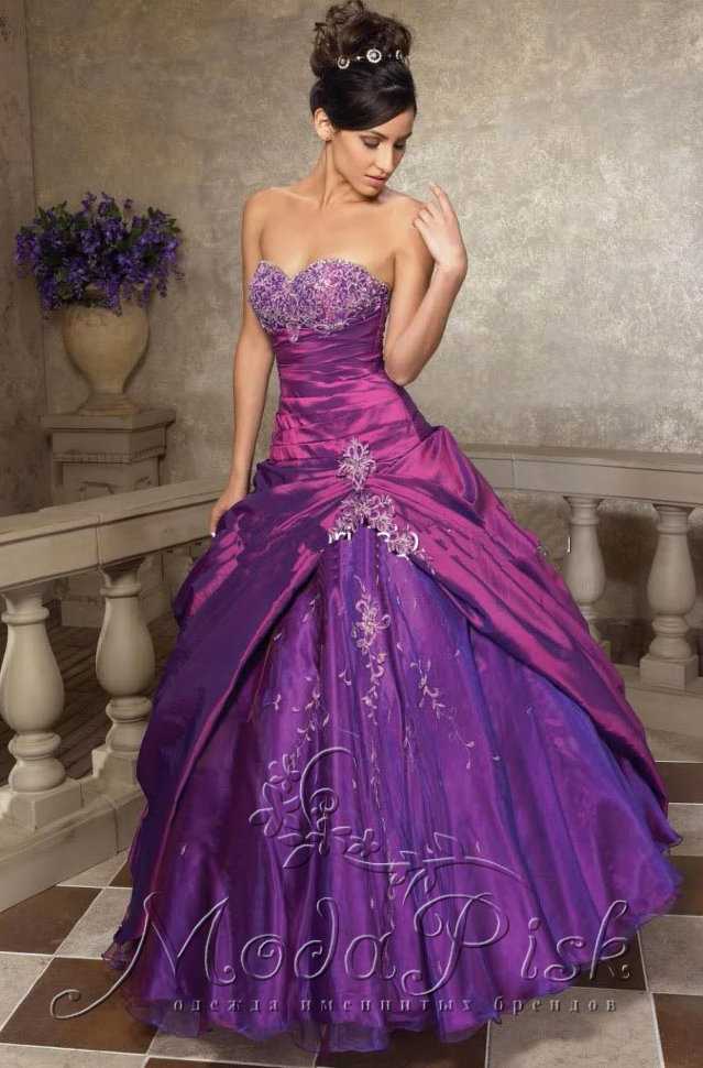 Фиолетовое свадебное платье: символика, кому подойдет, актуальные фасоны