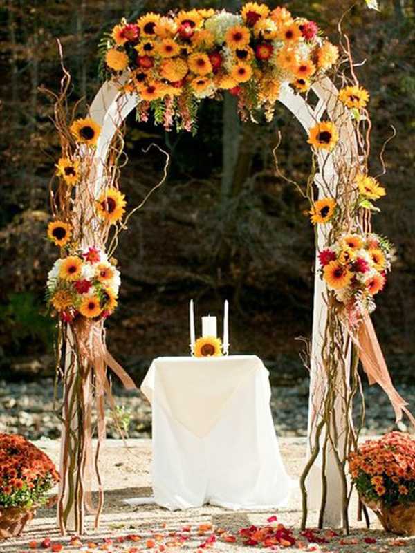 Осенняя свадьба – идеи оформления, декор зала, фото