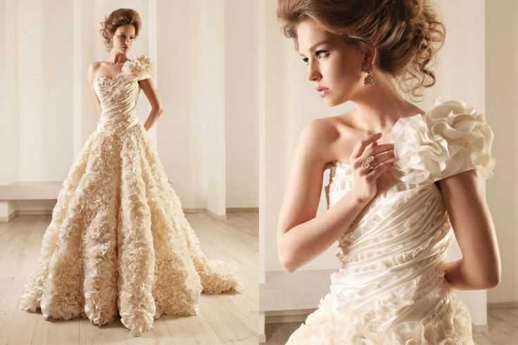 Свадебное платье цвета капучино: модные фасоны, аксессуары