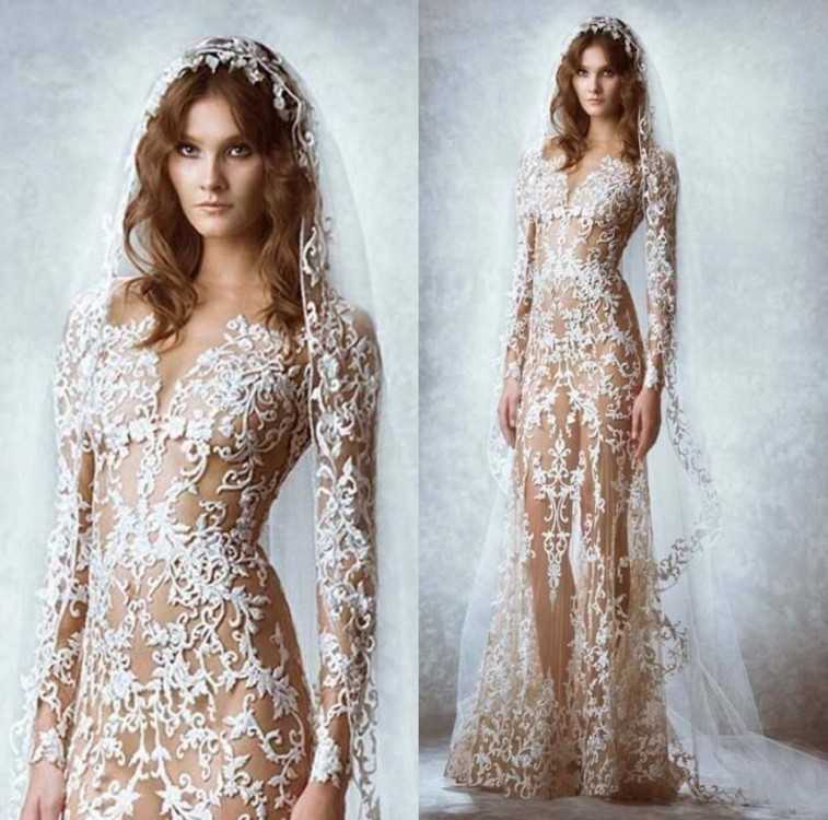 Свадебное платье с кружевным верхом
