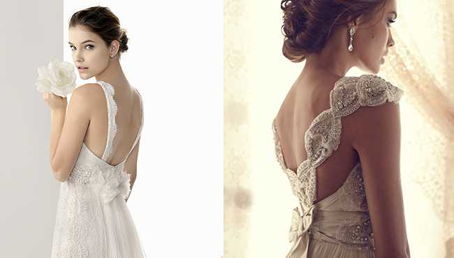 Свадебные платья с открытой спиной — 60 фото оригинальных идей из прошлого