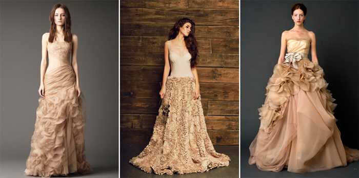 Необычное свадебное платье капучино – модные идеи по созданию образа невесты