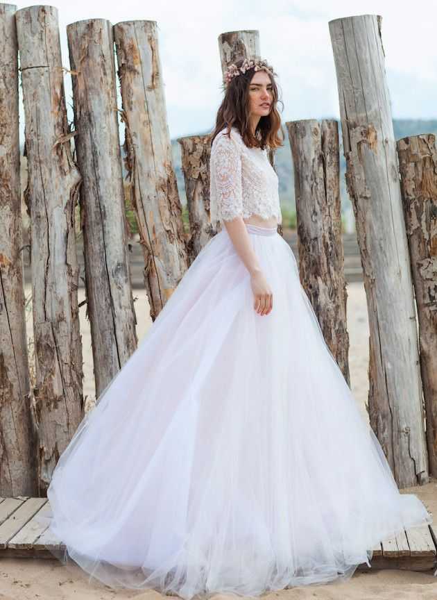 Платье crop top на свадьбу: особенности фасона, фото