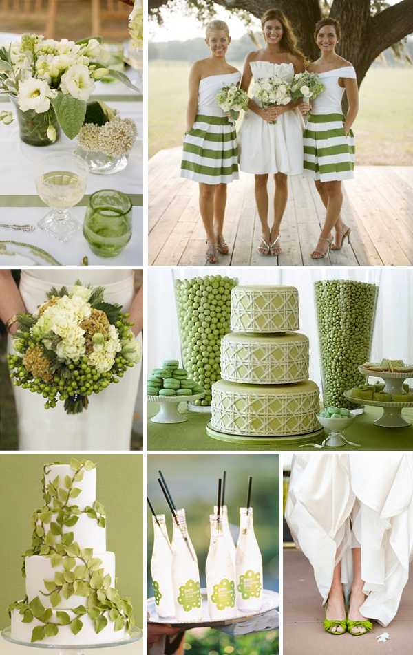 Салатовая свадьба в зеленом цвете: оформление и декор
