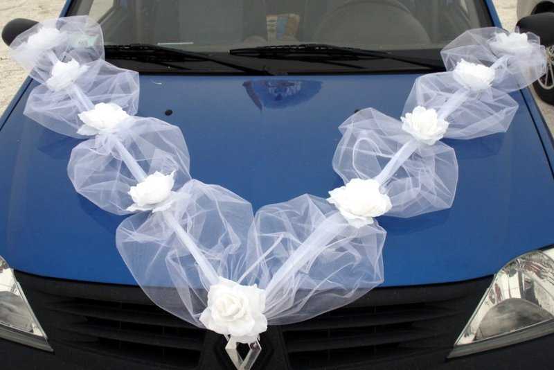 Украшение на свадьбу машины тканью - варианты оформления кортежа, советы по декору своими руками, фото и видео
