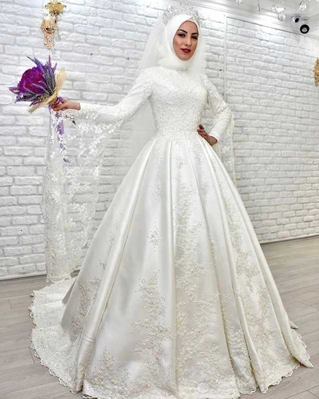 Мусульманские свадебные платья: фасоны, цвет и аксессуары (фото)