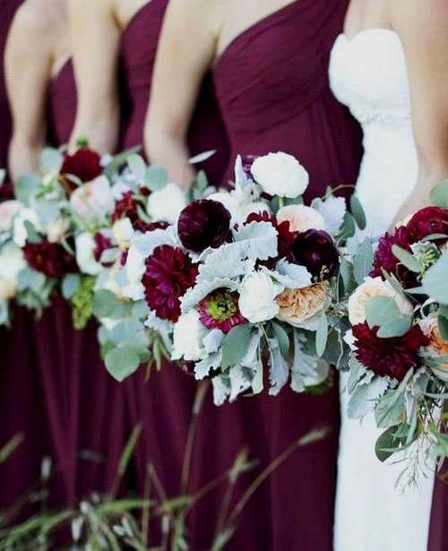 Свадьба в цвете марсала — 61 фото комбинирования идей люксового оттенка