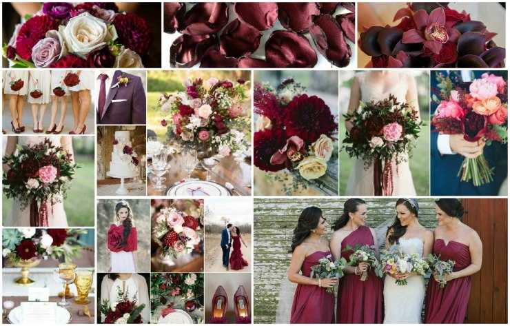 Свадебный букет цвет марсала: оформление свадьбы, приглашения, бутоньерки