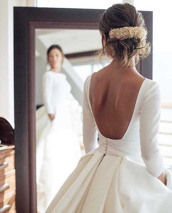 Длинные свадебные платья - виды, с рукавом, с открытой спиной, модные тенденции