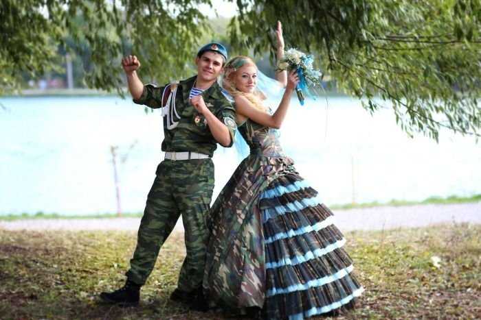 Оформление и сценарий свадьбы в военном стиле