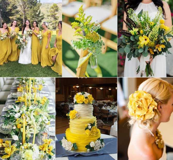 Свадьба в желтом цвете – оформление зала? в стиле [2021], наряды жениха и невесты, приметы, украшение пригласительных, аксессуары
