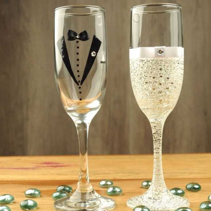 Свадебные бокалы своими руками: топ - 50 идей и мастер-классы с фото