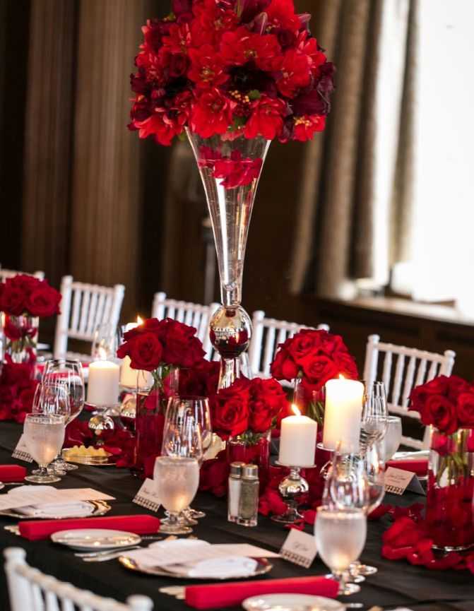 Бело-красная свадьба — как красиво оформить зал в красно-белом цвете, выбор соответствующих нарядов для молодоженов