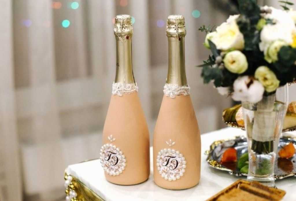 Свадебные бутылки своими руками ? красивое оформление шампанского на свадьбу
