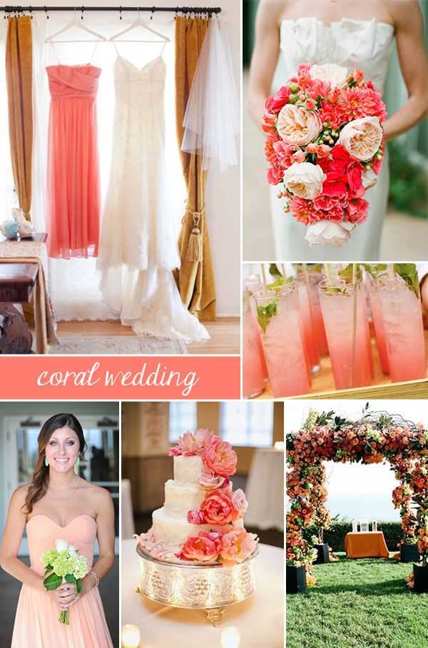 Свадьба коралловых цветах: подборка фото и советы молодоженам.
