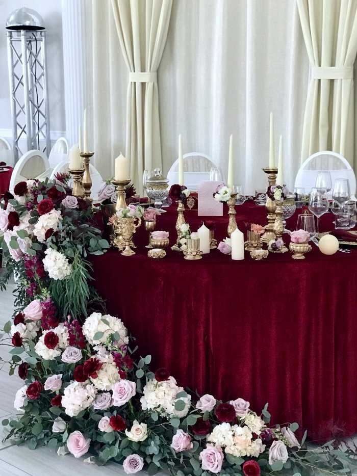 Свадьба в цвете и стиле марсала: благородство и роскошь