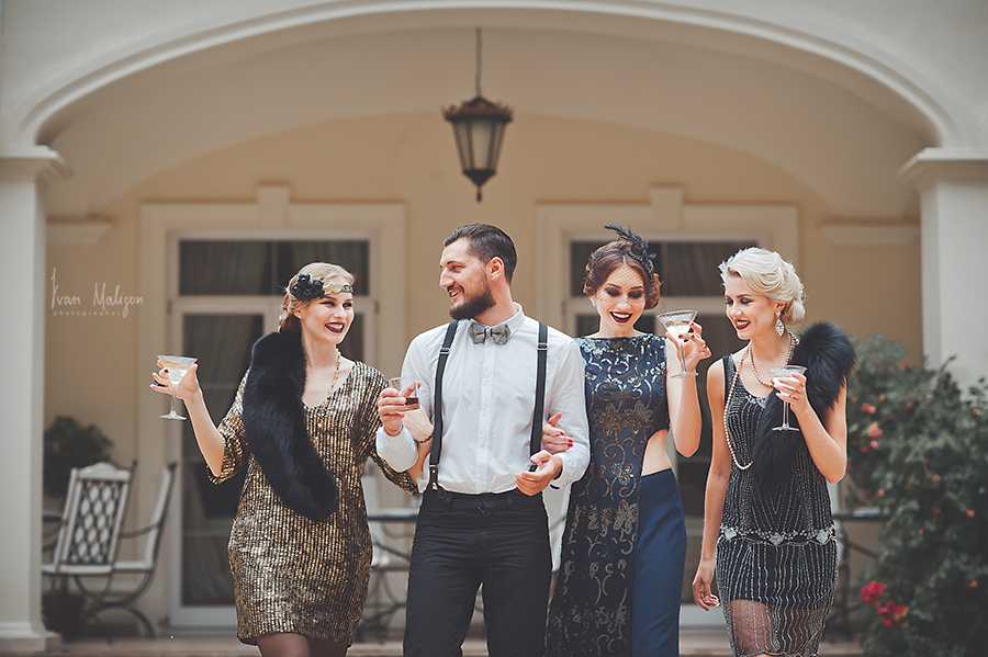 Свадьба в стиле гэтсби: оформление зала, фото, декор, образ невесты и жениха, что одеть гостям