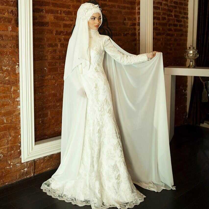 Мусульманские свадебные платья, особенности фасонов и варианты декора