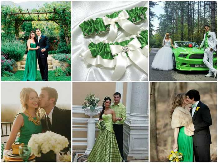 Свадьба в изумрудных цветах: идеи оформления торжества, креативные сценарии, образы молодоженов, декор аксессуаров, множество красивых фото