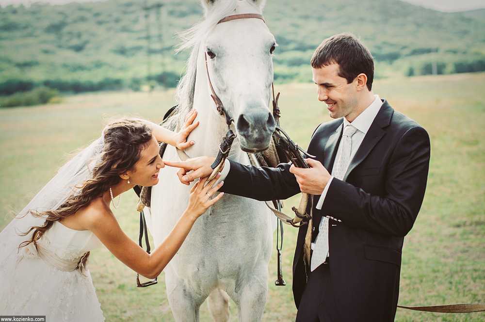Удивительная свадебная фотосессия с лошадьми