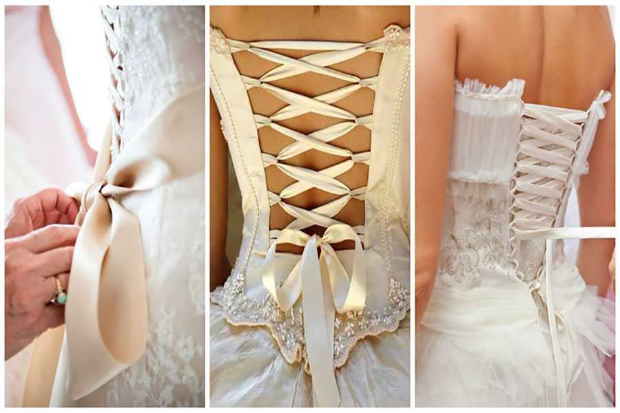 Как зашнуровать корсет на свадебном платье и правильно его завязать? 10 фото