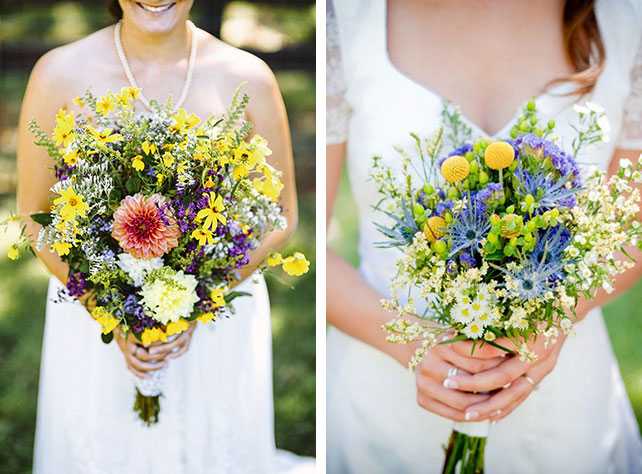 Свадебный букет невесты из полевых цветов: разновидности и особенности выбора