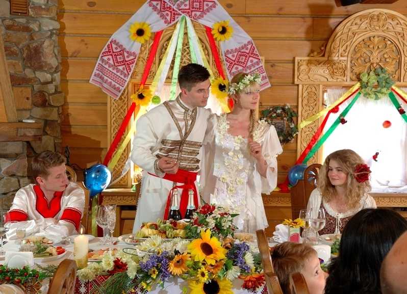 Свадьба в русском стиле: оформление и фото