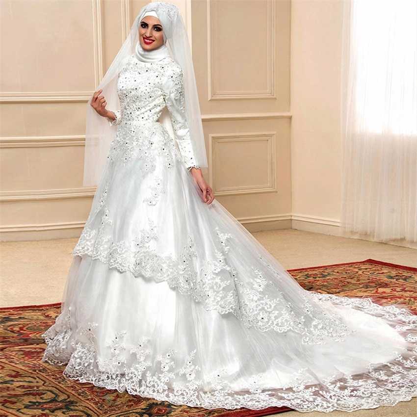 Мусульманские свадебные платья: фасоны, цвет и аксессуары (фото)