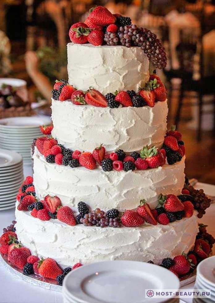 Свадебный торт без мастики: рецепты с фото