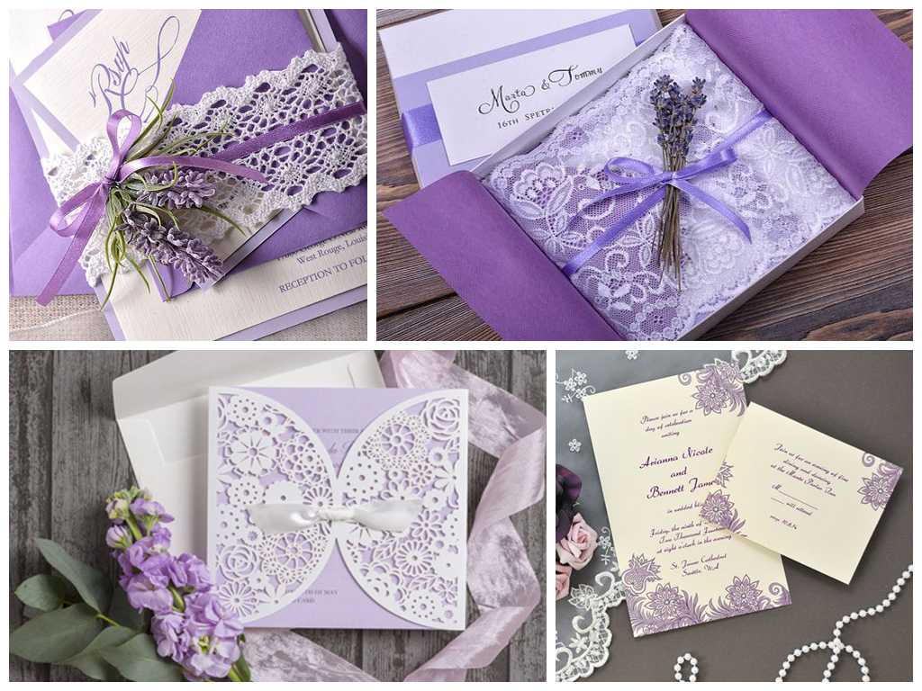 Приглашения на свадьбу в фиолетовом цвете своими руками