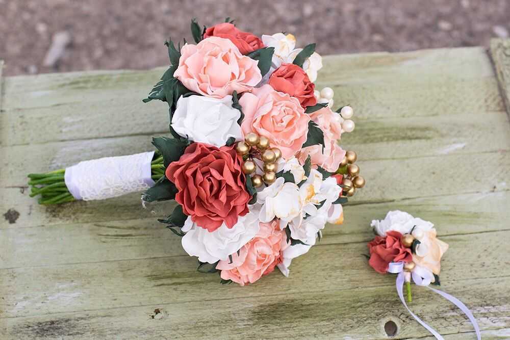 Букет невесты из искусственных цветов (68 фото): как сделать свадебный букет своими руками в технике канзаши?