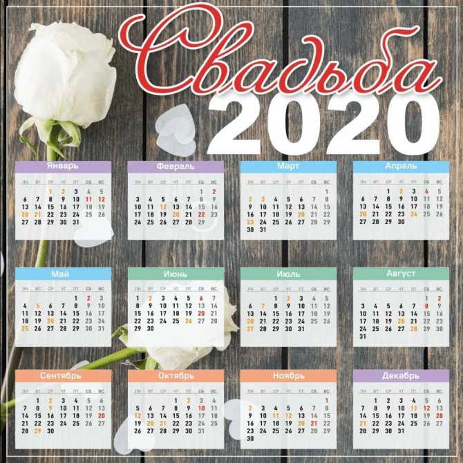 Благоприятные дни для свадьбы в 2020 году по церковному календарю: таблица