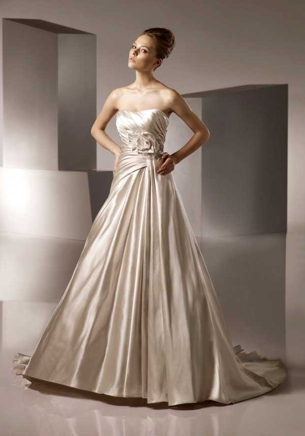 Платье для невесты цвета шампанского: ткани, фасоны, оттенки