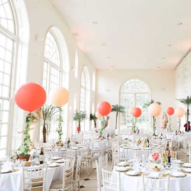 Украшение зала шарами на свадьбу: фото оформления своими руками