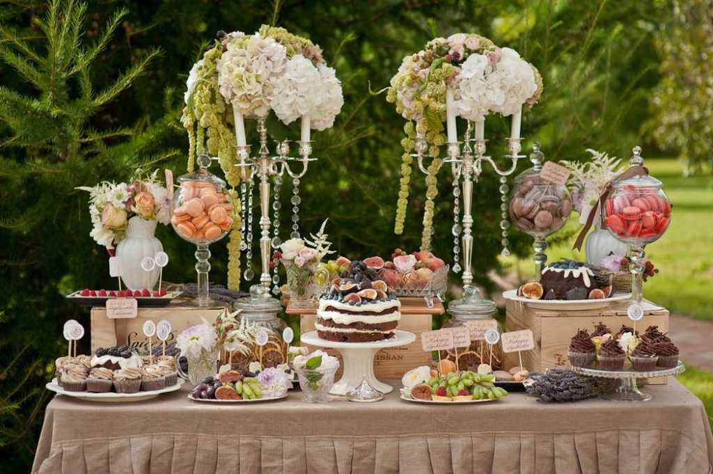 Candy bar на свадьбу – заказать сладкий свадебный стол