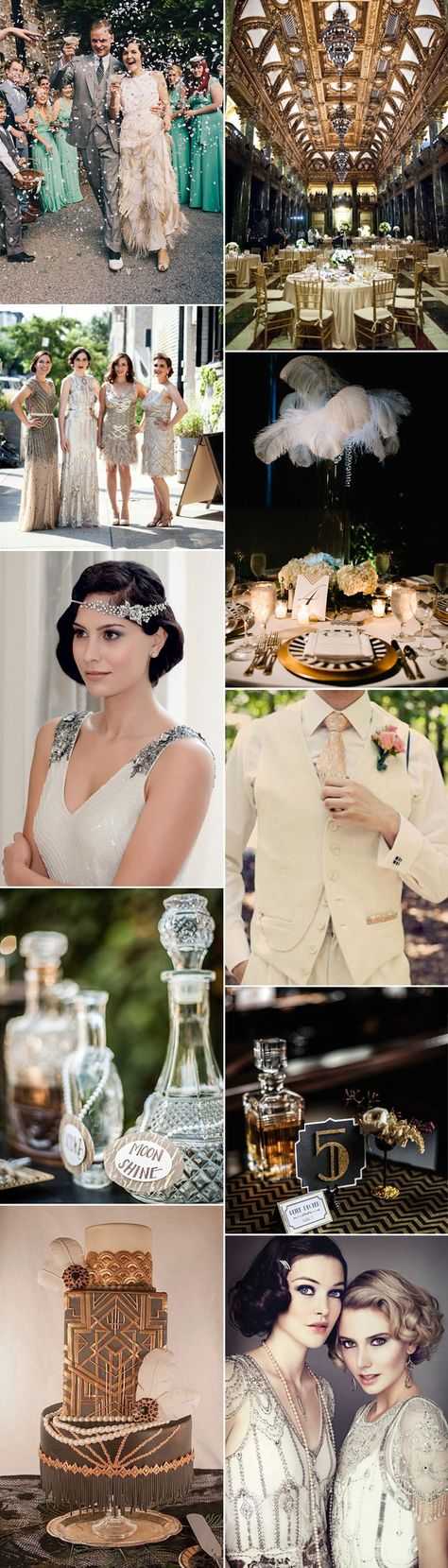 Свадьба в стиле гэтсби - идеи оформления и декор, образ молодоженов, фото и видео