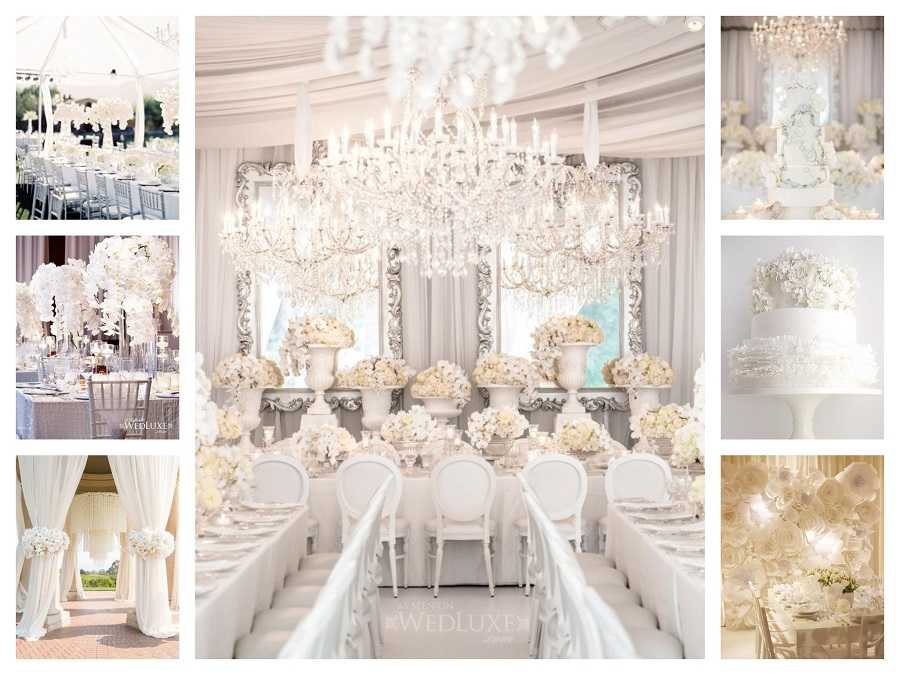 Бело-золотая свадьба — идеи оформления зала, образ молодых