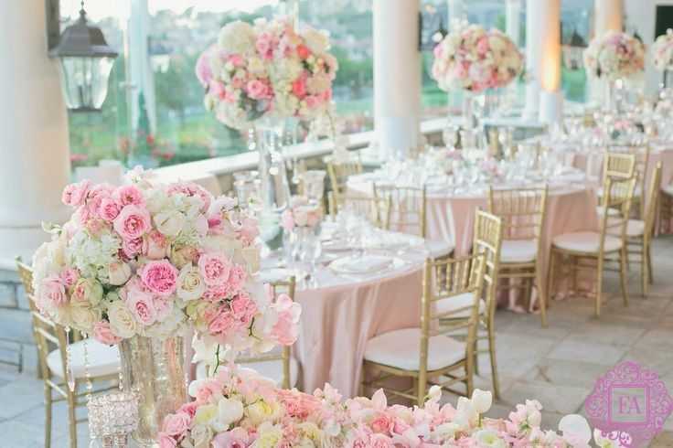 Нежная розовая свадьба – идеи оформления зала [2021], фото? и советы