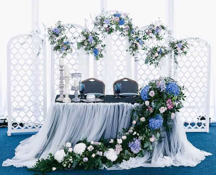 Свадьба в синем цвете: фото, оформление зала, образ невесты, жениха и подружек невесты (декор, дизайн)