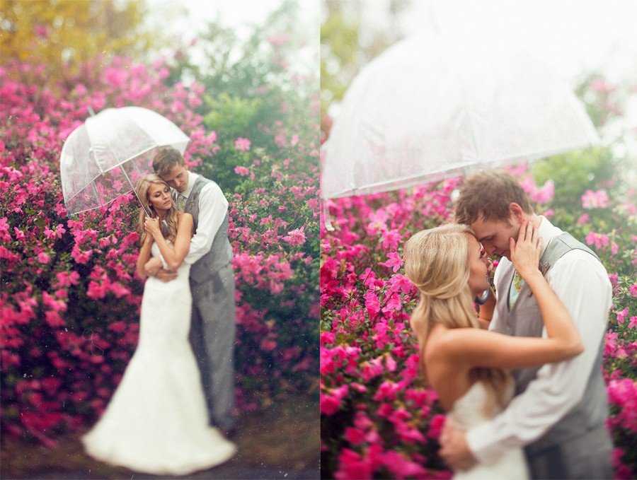 Где и как устроить свадебную фотосессию в дождь