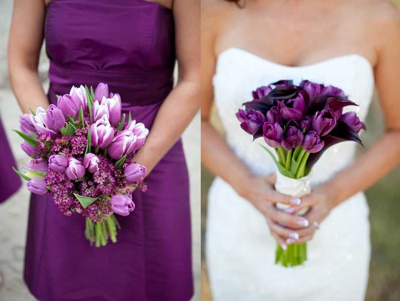 Свадебный букет из тюльпанов [2021]: красных ?, белых & бумажных на фото