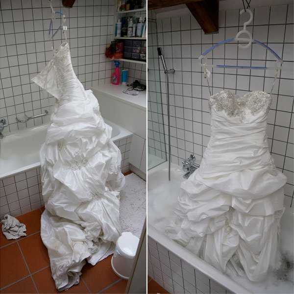Как правильно постирать свадебное платье дома и не испортить его