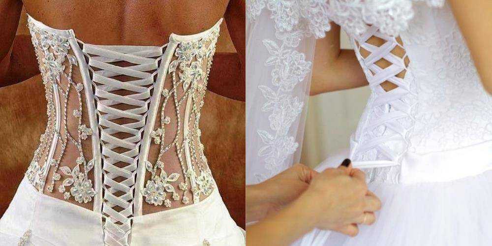 Как сшить шнуровку для свадебного платья