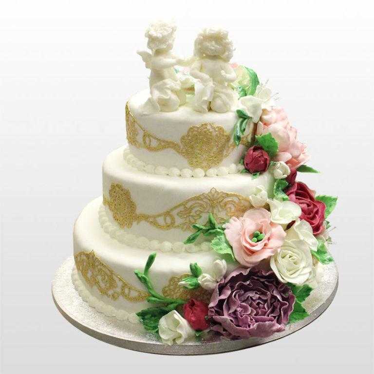 Белые свадебные торты: идеи оформления варианты сочетания с другими цветами с фото
