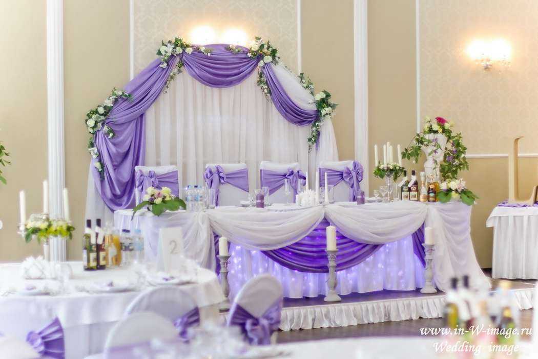 Фиолетовая свадьба оформление ? свадебного зала