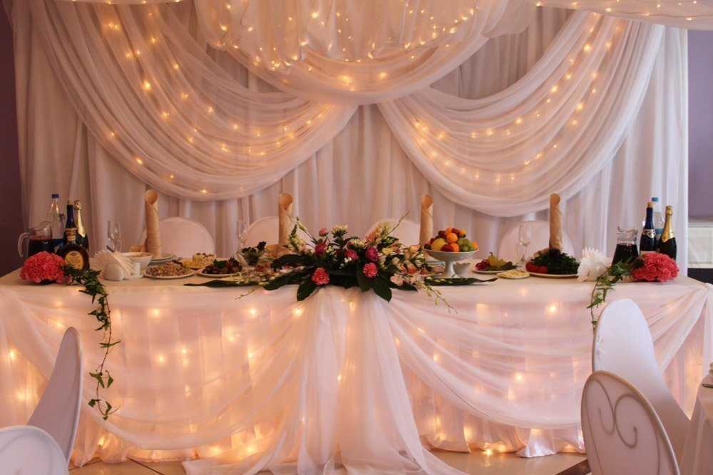 Оформление стола молодоженов: как украсить стол жениха и невесты на свадьбу дома красиво и своими руками с фото – свадебные композиции с цветами, украшение свечами