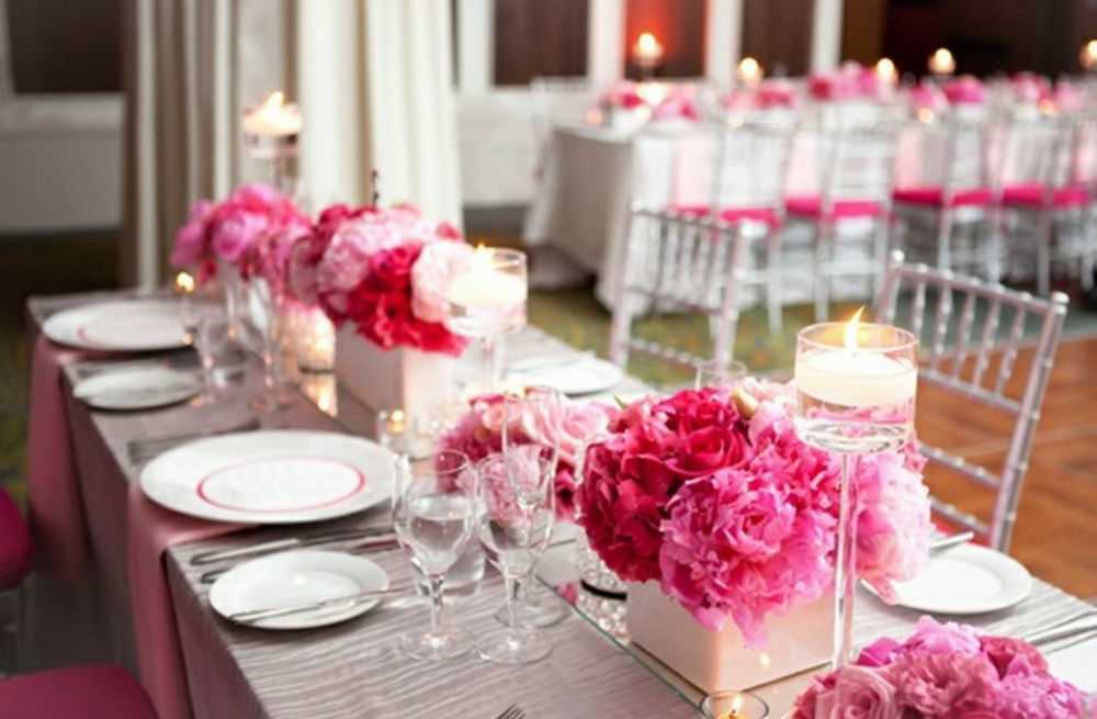 Оформление свадьбы в розовом цвете