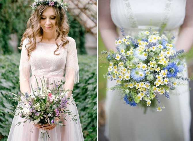Модный свадебный букет из полевых цветов – идеальный вариант для летнего торжества!
